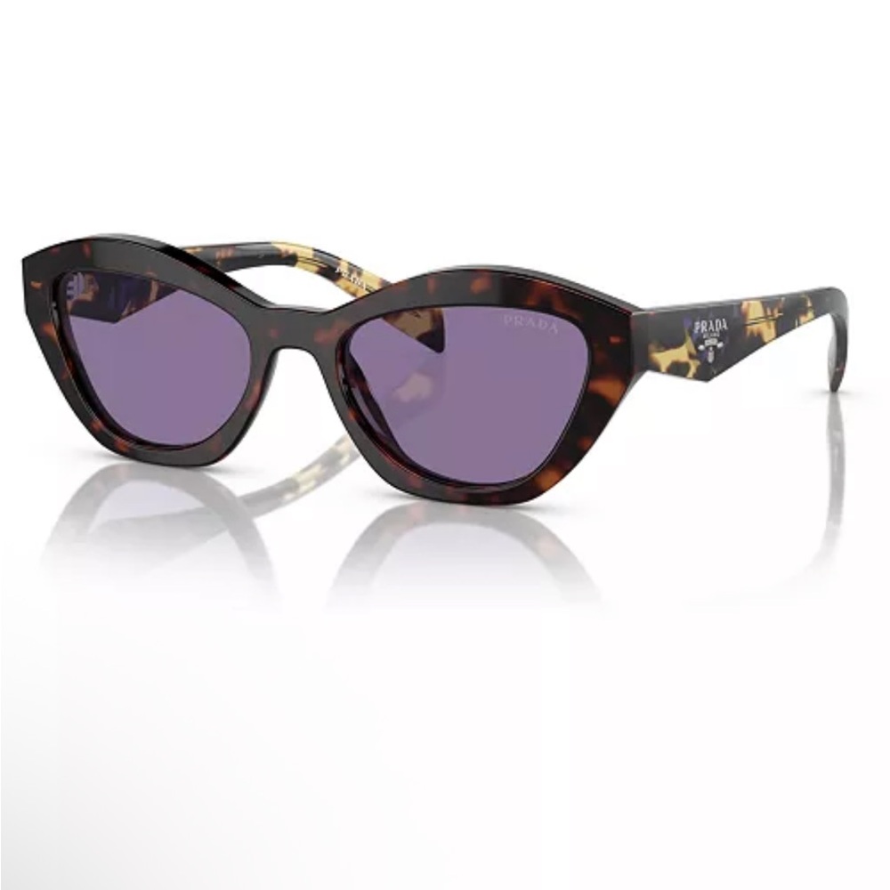 Prada Tortoise Cat Eye Sunglasses with Purple Lenses